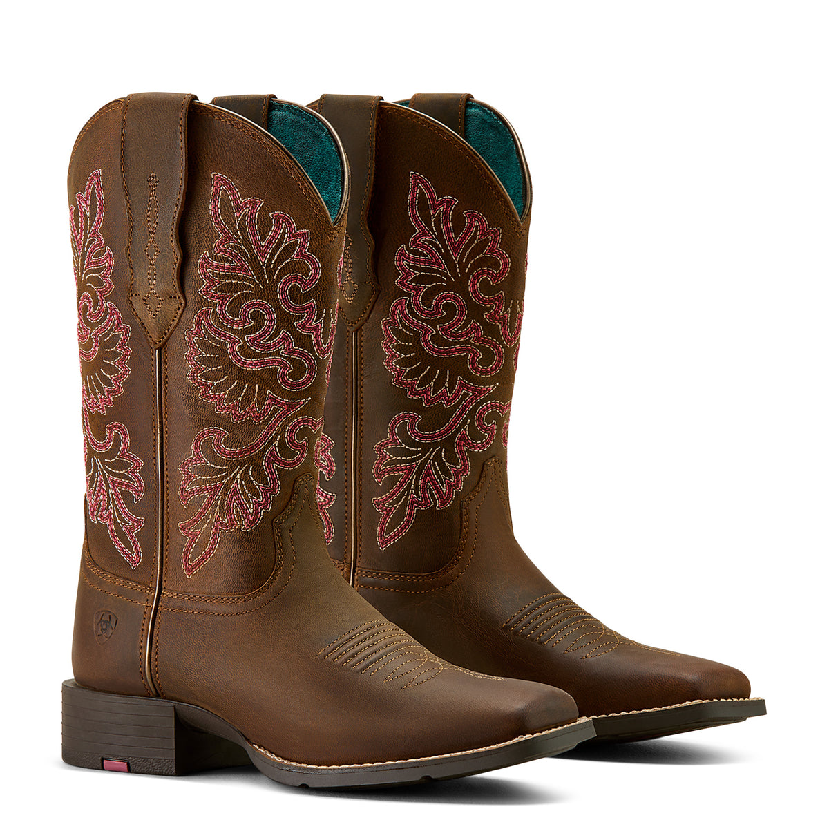 Ariat Womens Round Up Wide Square Toe Stretch Fit - Sassy Brown