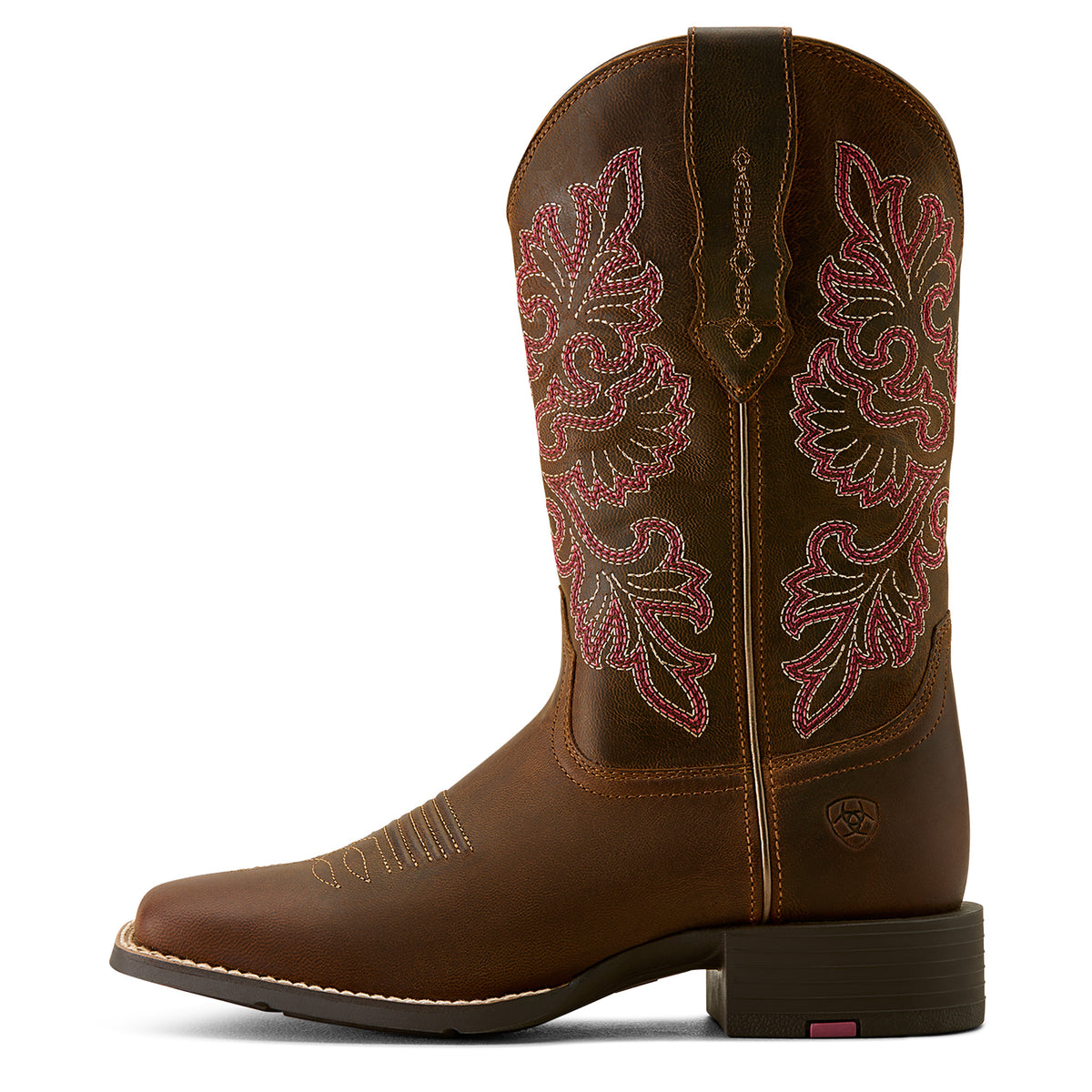 Ariat Womens Round Up Wide Square Toe Stretch Fit - Sassy Brown