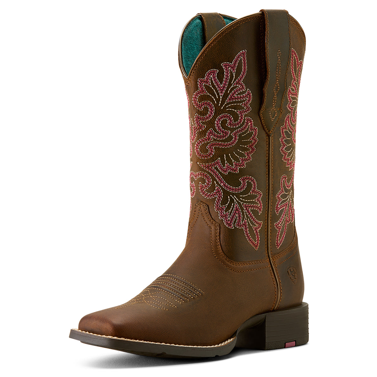 Ariat Womens Round Up Wide Square Toe Stretch Fit - Sassy Brown