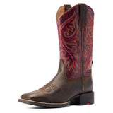 Ariat Womens Round Up Back Zip - Worn Mocha/Raspberry