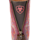 Ariat Womens Round Up Back Zip - Worn Mocha/Raspberry