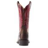 Ariat Womens Round Up Back Zip - Worn Mocha/Raspberry