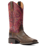 Ariat Womens Round Up Back Zip - Worn Mocha/Raspberry