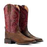 Ariat Womens Round Up Back Zip - Worn Mocha/Raspberry