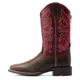 Ariat Womens Round Up Back Zip - Worn Mocha/Raspberry