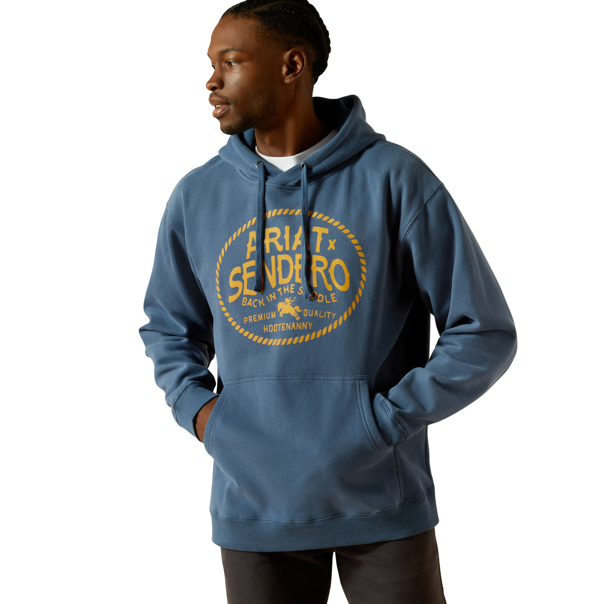 Ariat Mens Sendero Back In The Saddle Hoodie - Dark Denim