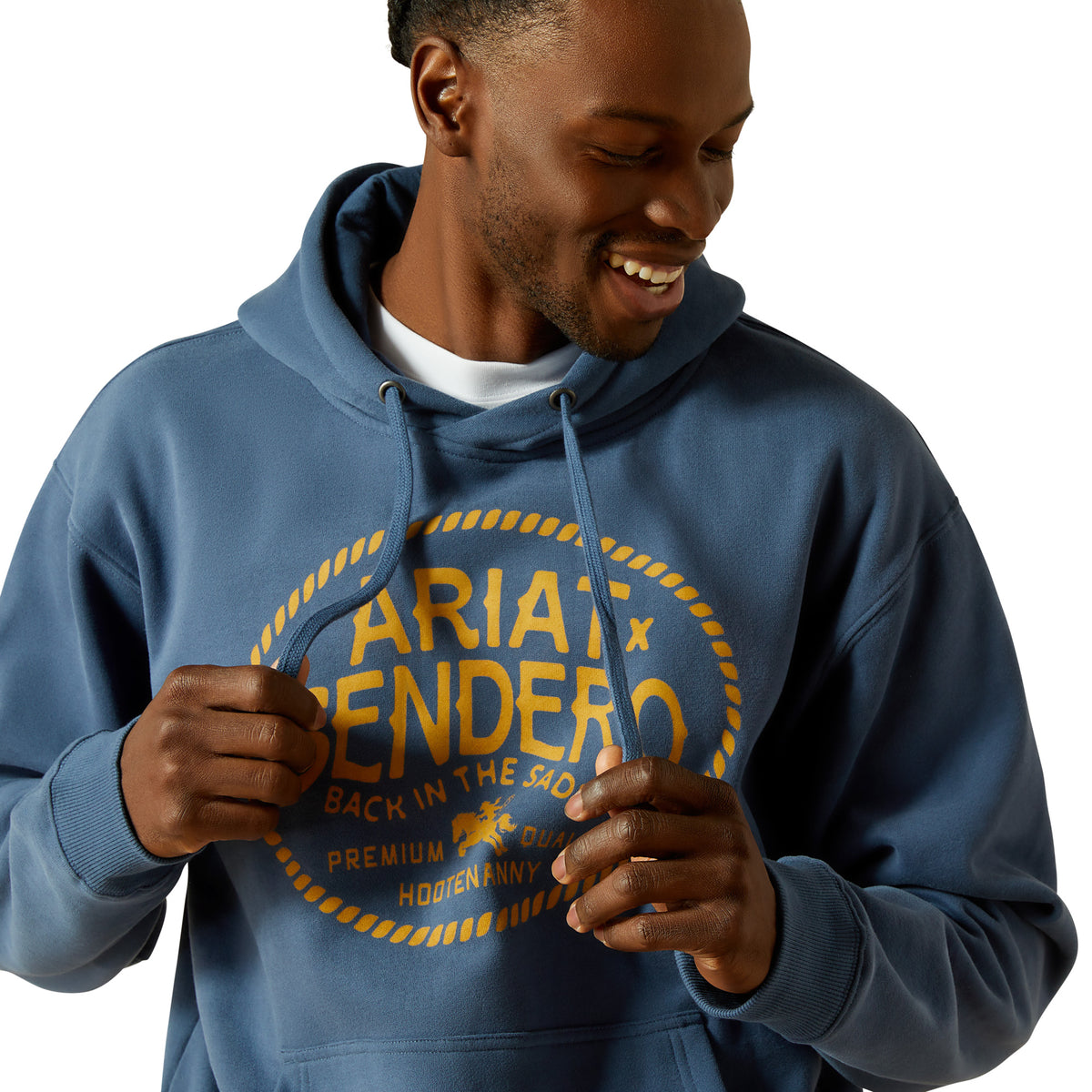 Ariat Mens Sendero Back In The Saddle Hoodie - Dark Denim