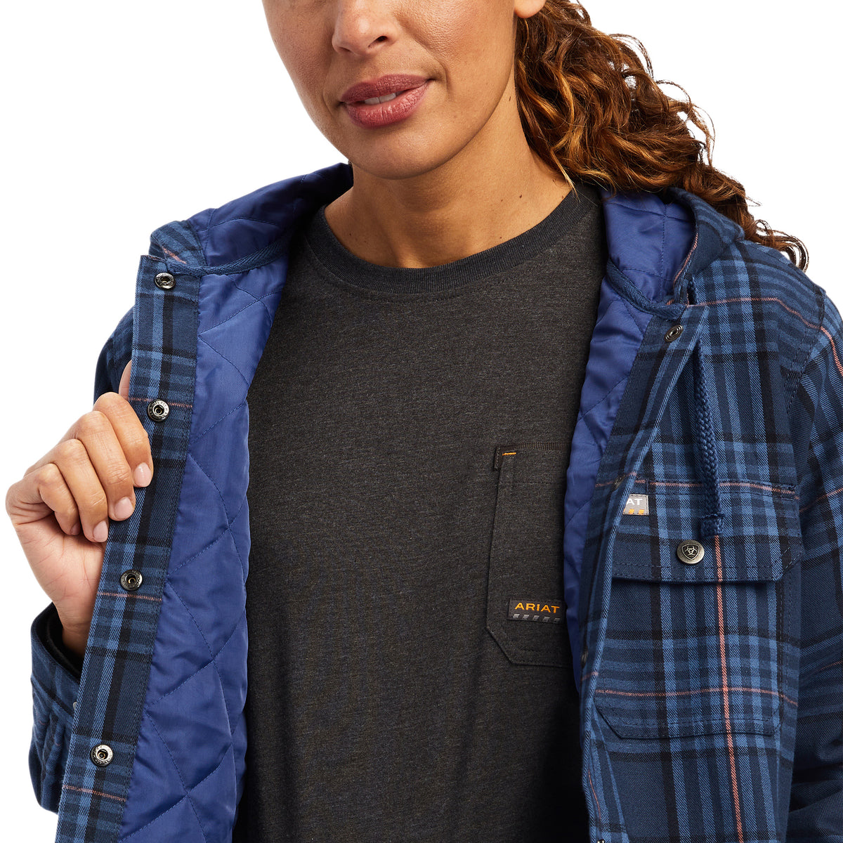 Ariat Womens Rebar Flannel Shirt Jacket - Navy