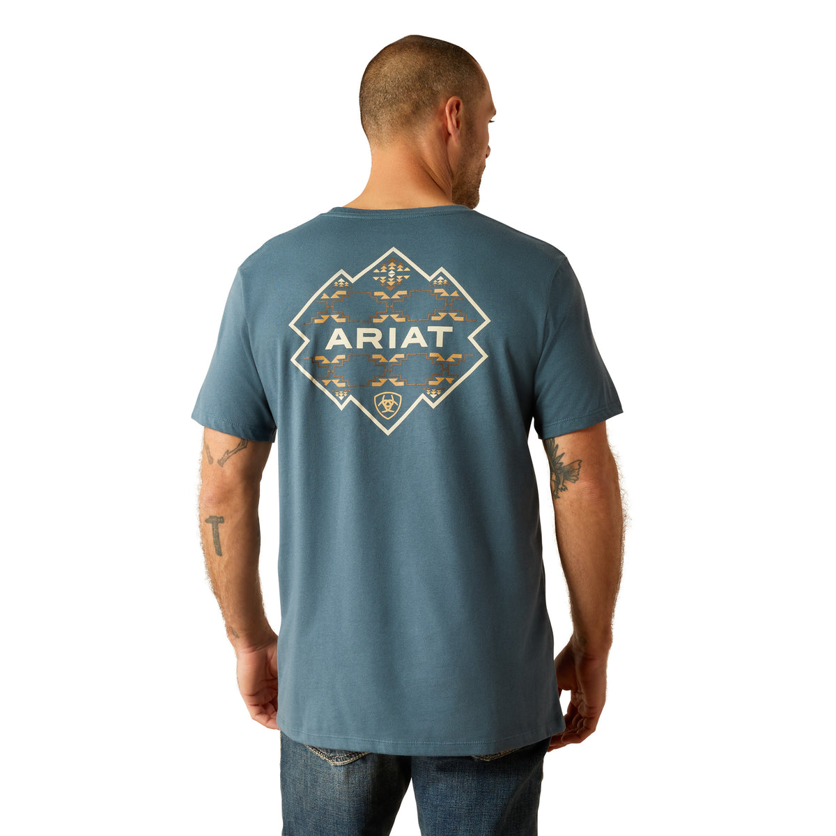 Ariat Mens Southwest Hexa Deca Tee - Lagoon Green