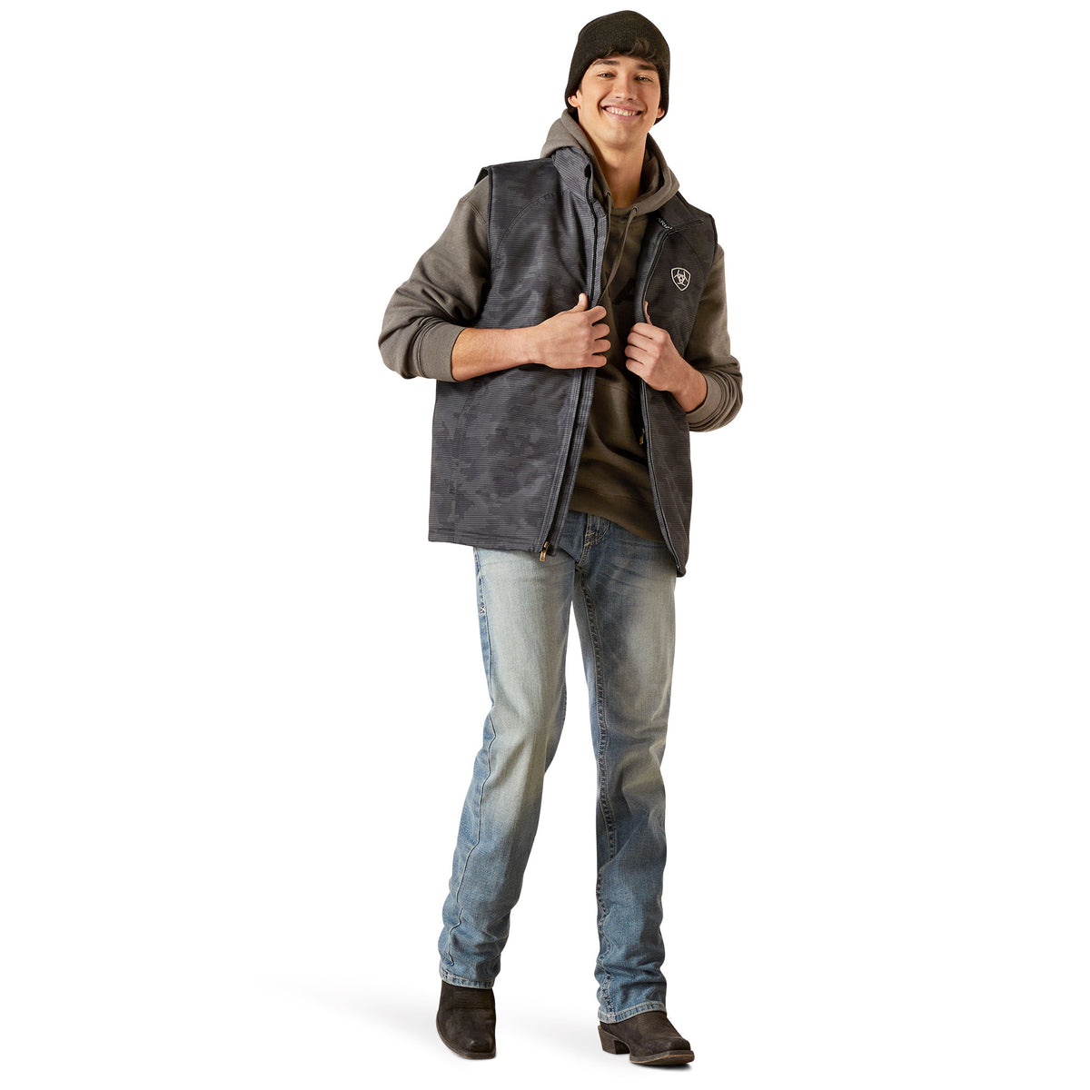 Ariat Mens Team Logo Insulated Vest - Ebony Camo