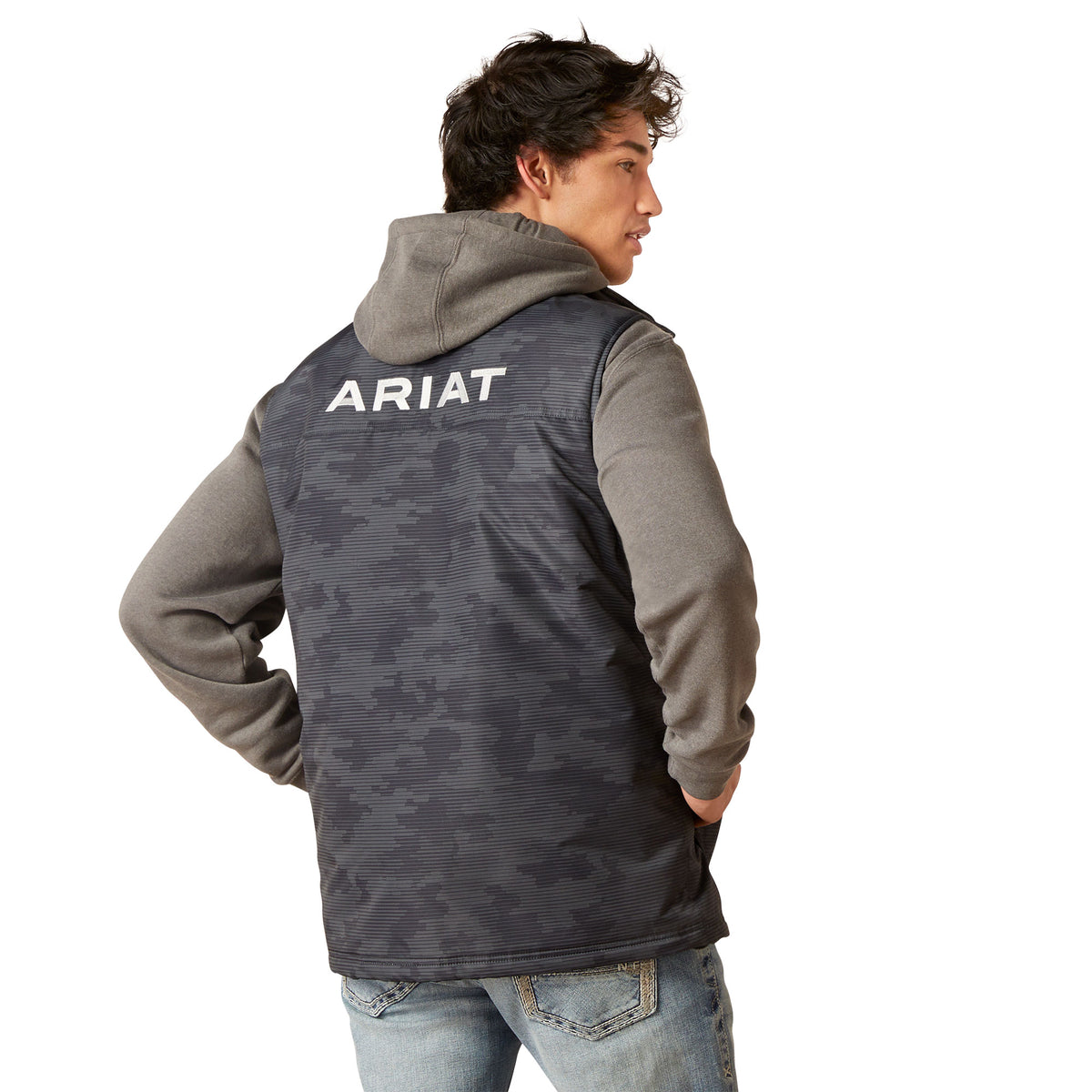 Ariat Mens Team Logo Insulated Vest - Ebony Camo