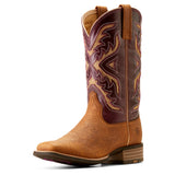 Ariat Womens San Angela Venttek 360 Tooled Toasted Almond/Aged Merlot