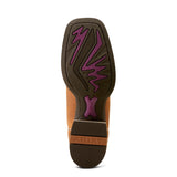 Ariat Womens San Angela Venttek 360 Tooled Toasted Almond/Aged Merlot