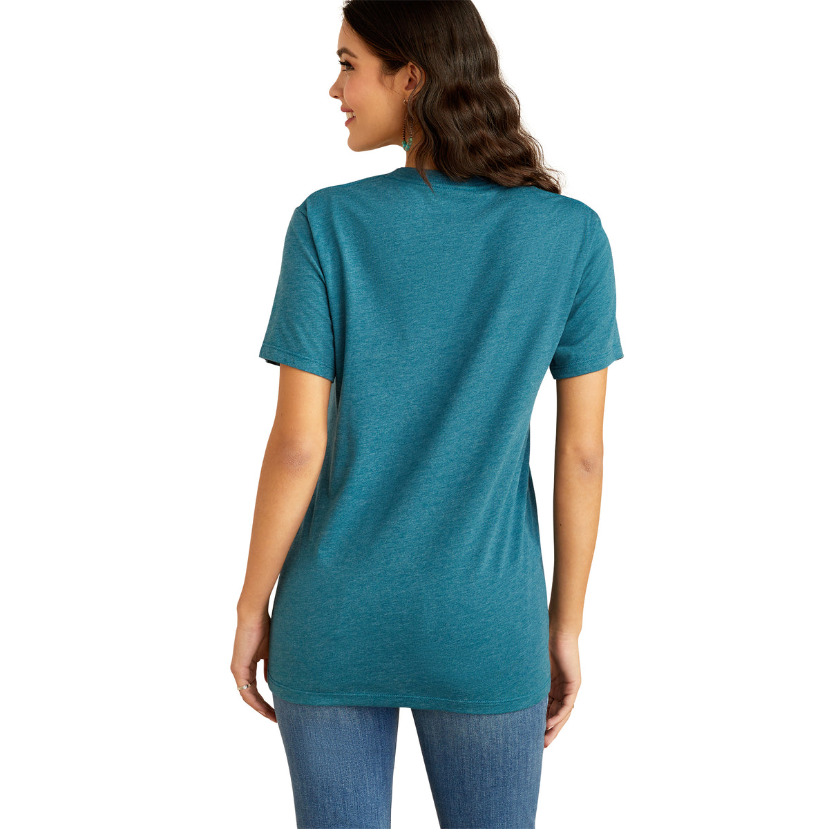 Ariat Womens Bison Ranch Tee - Deep Sea Heather