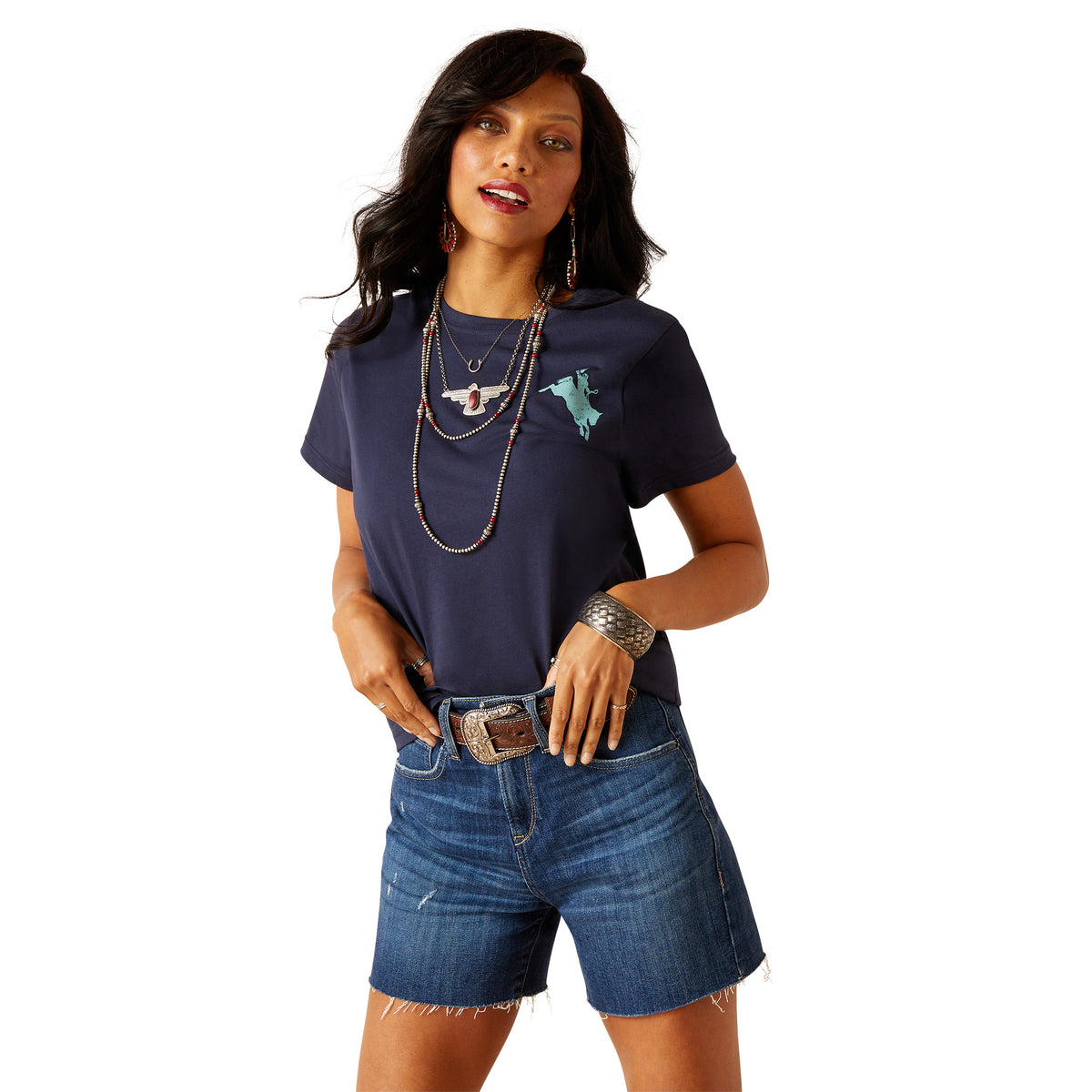 Ariat Womens Bronco T Shirt - Navy