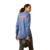 Ariat Womens Rebar Cotton Strong Work Hard Long Sleeve Tee - Bijou Blue