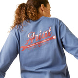 Ariat Womens Rebar Cotton Strong Work Hard Long Sleeve Tee - Bijou Blue