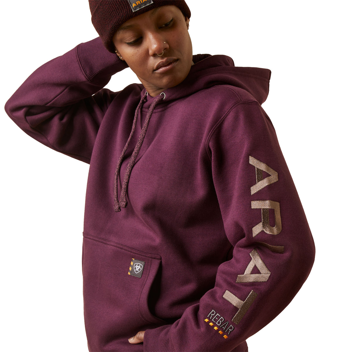Ariat Womens Rebar Graphic Hood - Potent Purple/Peppercorn