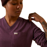 Ariat Womens Rebar Cotton Strong Work Hard Long Sleeve Tee - Potent Purple Heather