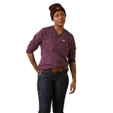 Ariat Womens Rebar Cotton Strong Work Hard Long Sleeve Tee - Potent Purple Heather