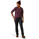 Ariat Womens Rebar Cotton Strong Work Hard Long Sleeve Tee - Potent Purple Heather