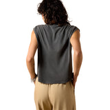 Ariat Womens Dallas Cropped Tee - Charcoal Mineral Wash