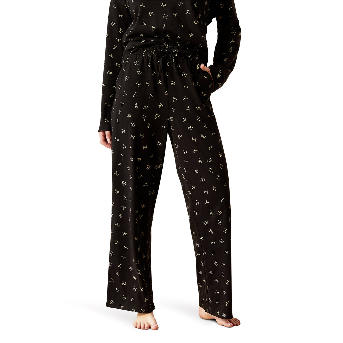 Ariat Womens Dreams Pajama Set - Cattle Brand Print