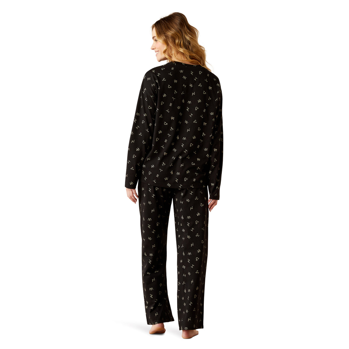 Ariat Womens Dreams Pajama Set - Cattle Brand Print
