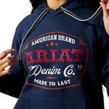 Ariat Womens Emblem Hoodie - Dress Blues