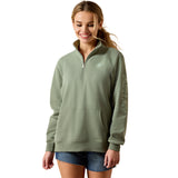 Ariat Womens Foundation Logo 1/2 Zip Sweatshirt - Sea Spray