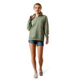Ariat Womens Foundation Logo 1/2 Zip Sweatshirt - Sea Spray