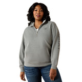 Ariat Womens Foundation Logo 1/2 Zip Sweatshirt - Heather Grey