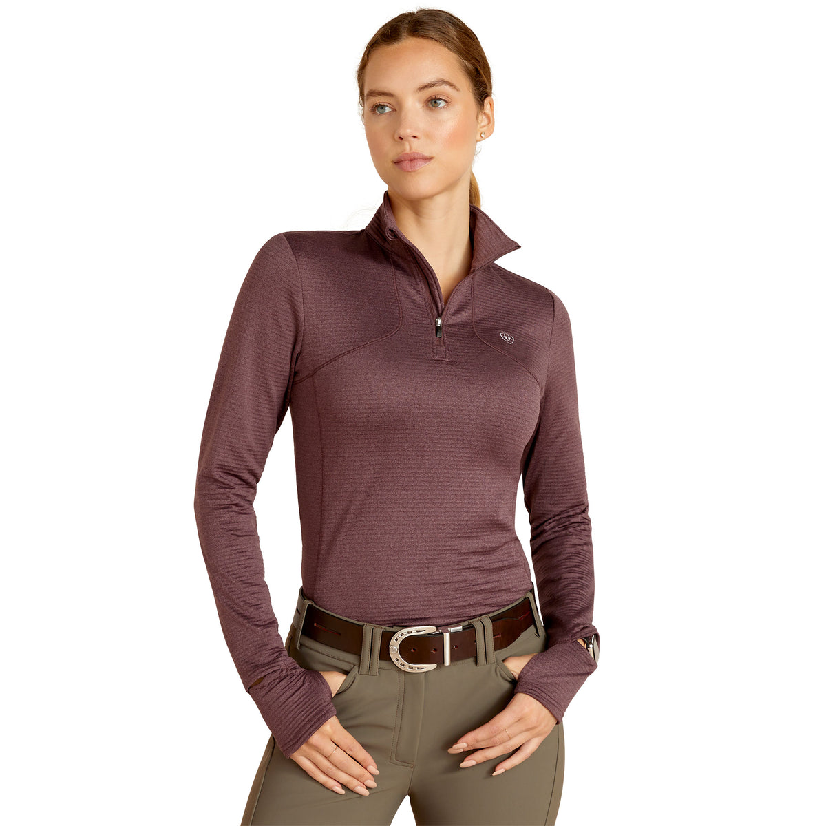 Ariat Womens Gridwork 1/4 Zip - Huckleberry