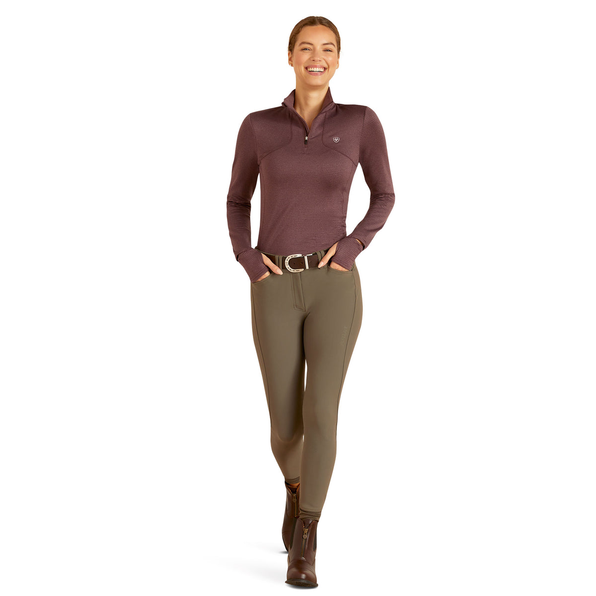 Ariat Womens Gridwork 1/4 Zip - Huckleberry