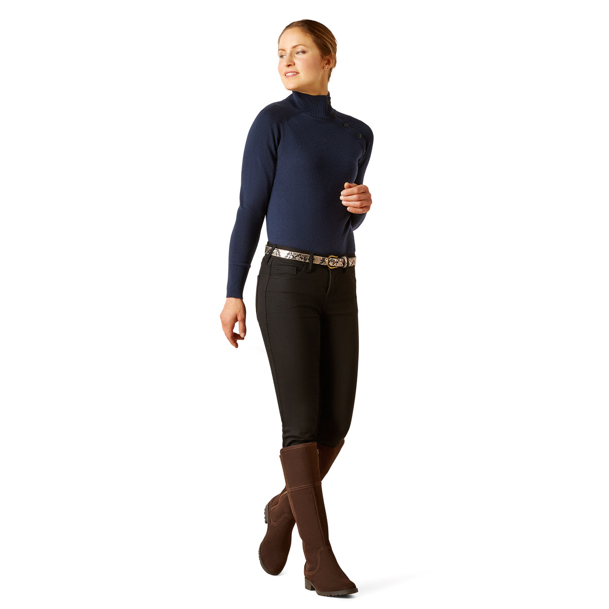 Ariat Womens Half Moon Bay Sweater - Navy