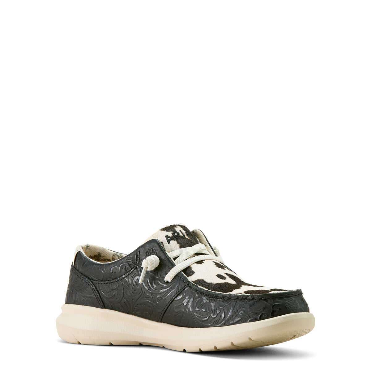 Ariat Womens Hilo - Black Floral Emboss/Black and White Hair On