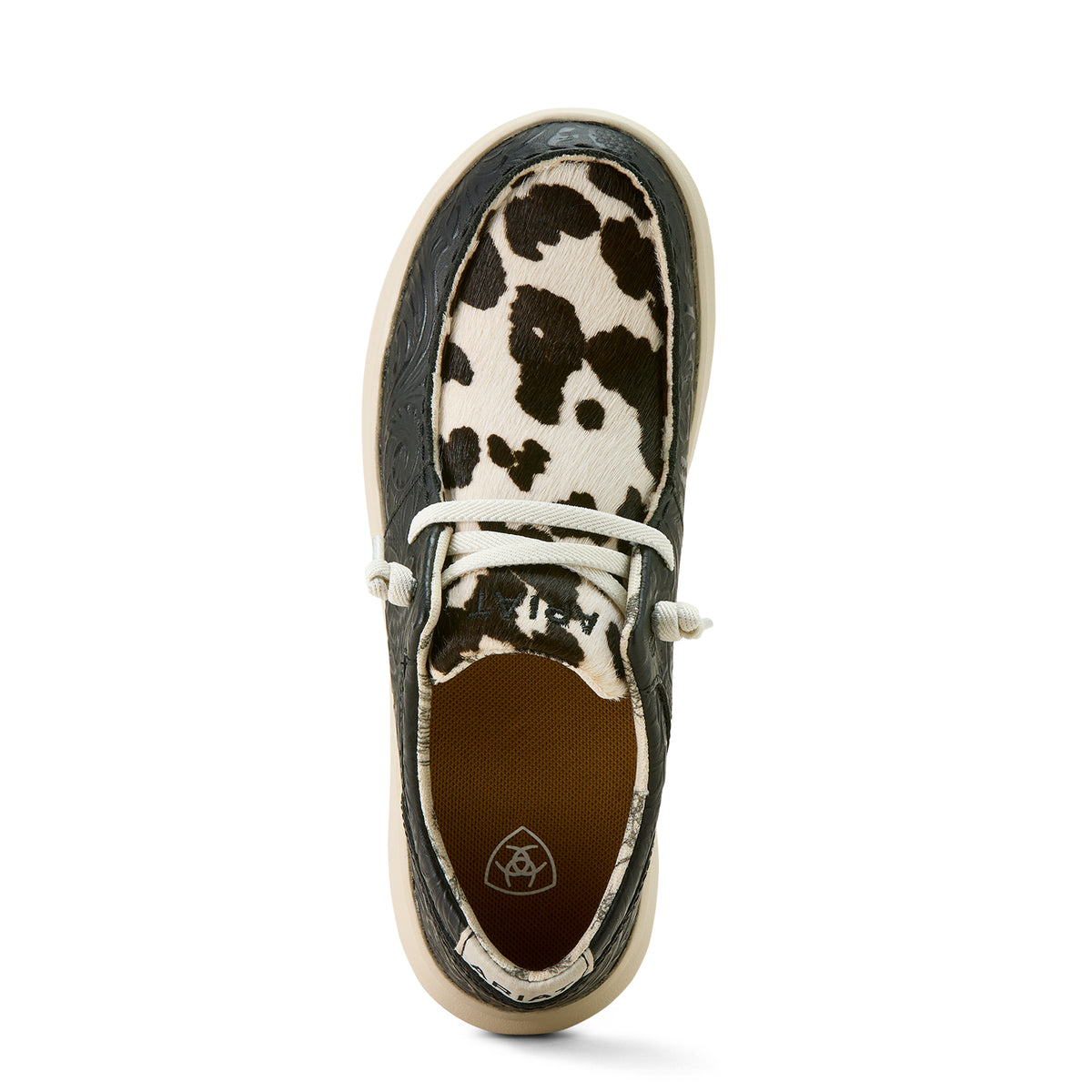 Ariat Womens Hilo - Black Floral Emboss/Black and White Hair On