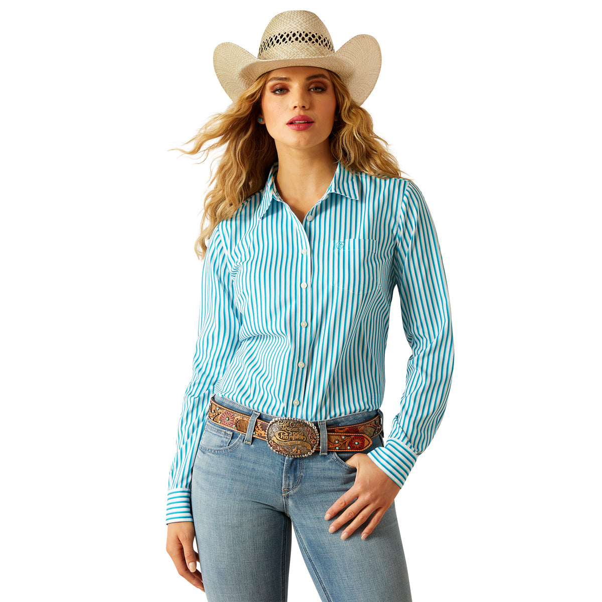 Ariat Womens Kirby Pro Shirt - Peacock Stripe