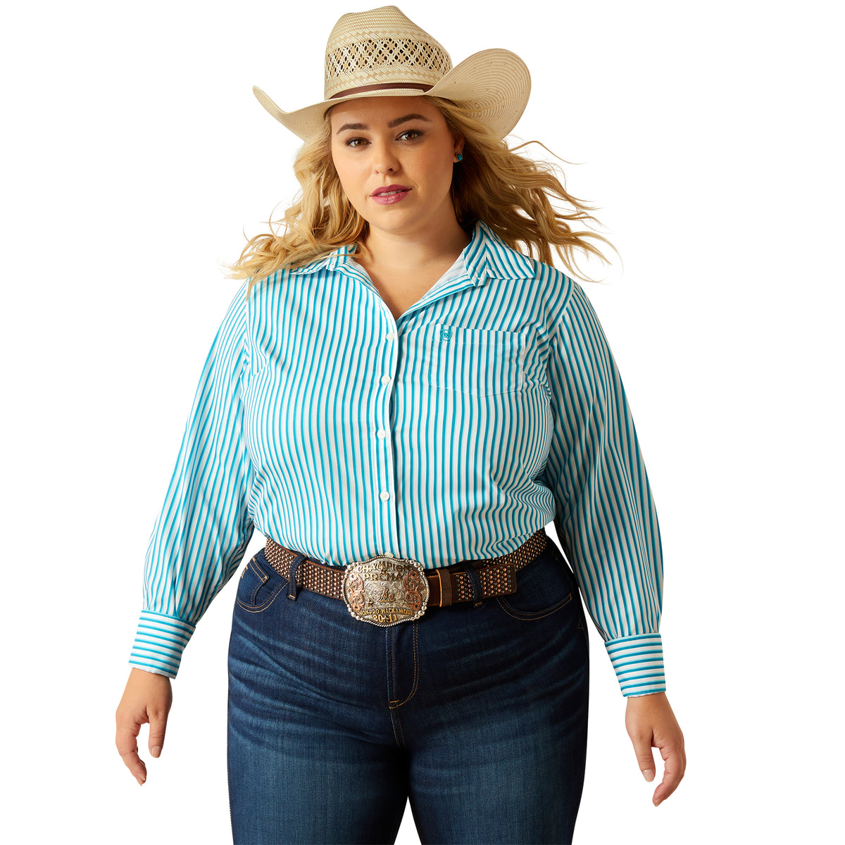 Ariat Womens Kirby Pro Shirt - Peacock Stripe