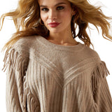 Ariat Womens Lia Poncho Sweater - Oatmeal Heather