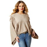 Ariat Womens Lia Poncho Sweater - Oatmeal Heather
