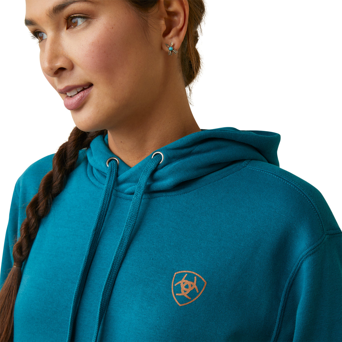 Ariat Womens Real Logo Hood - Deep Lagoon