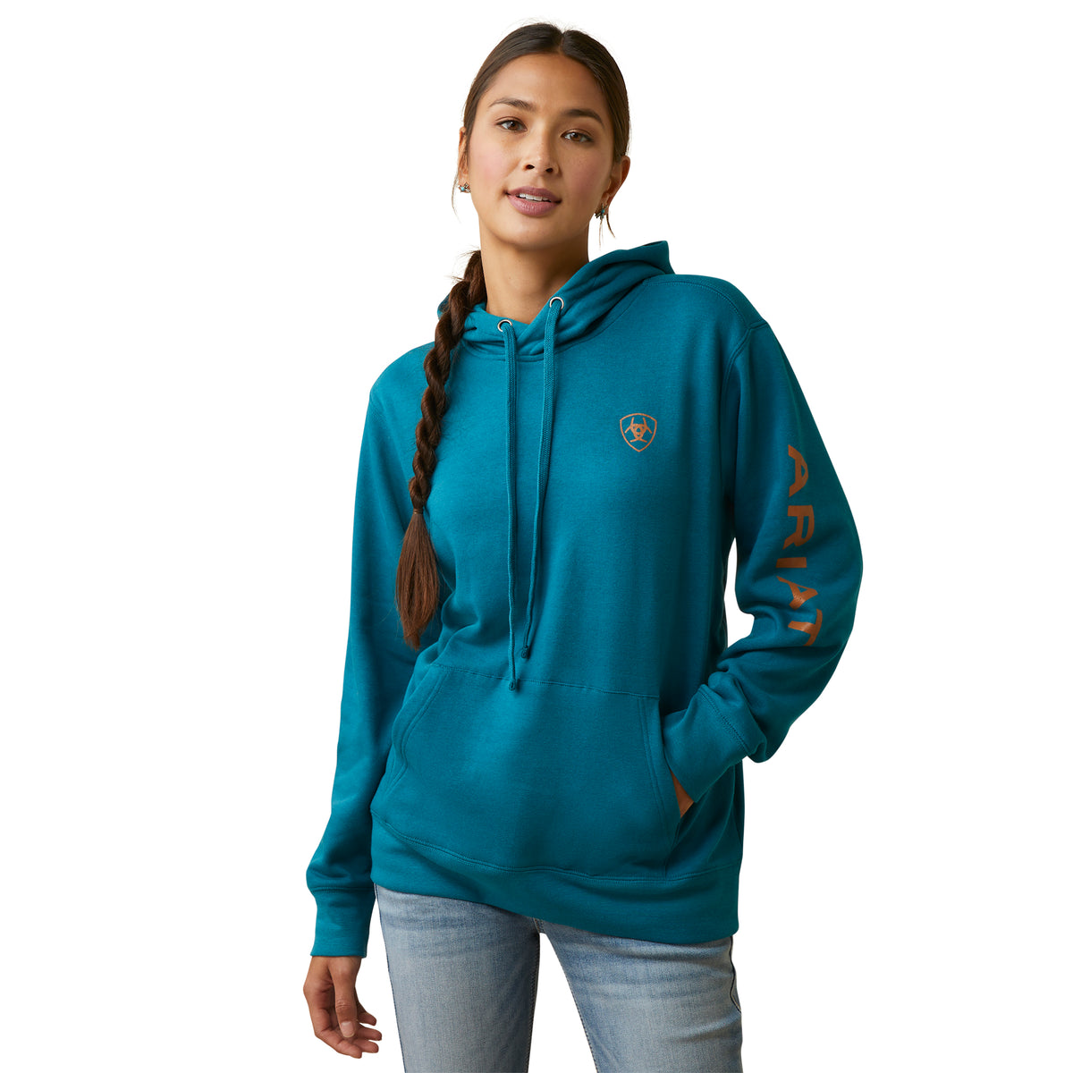 Ariat Womens Real Logo Hood - Deep Lagoon