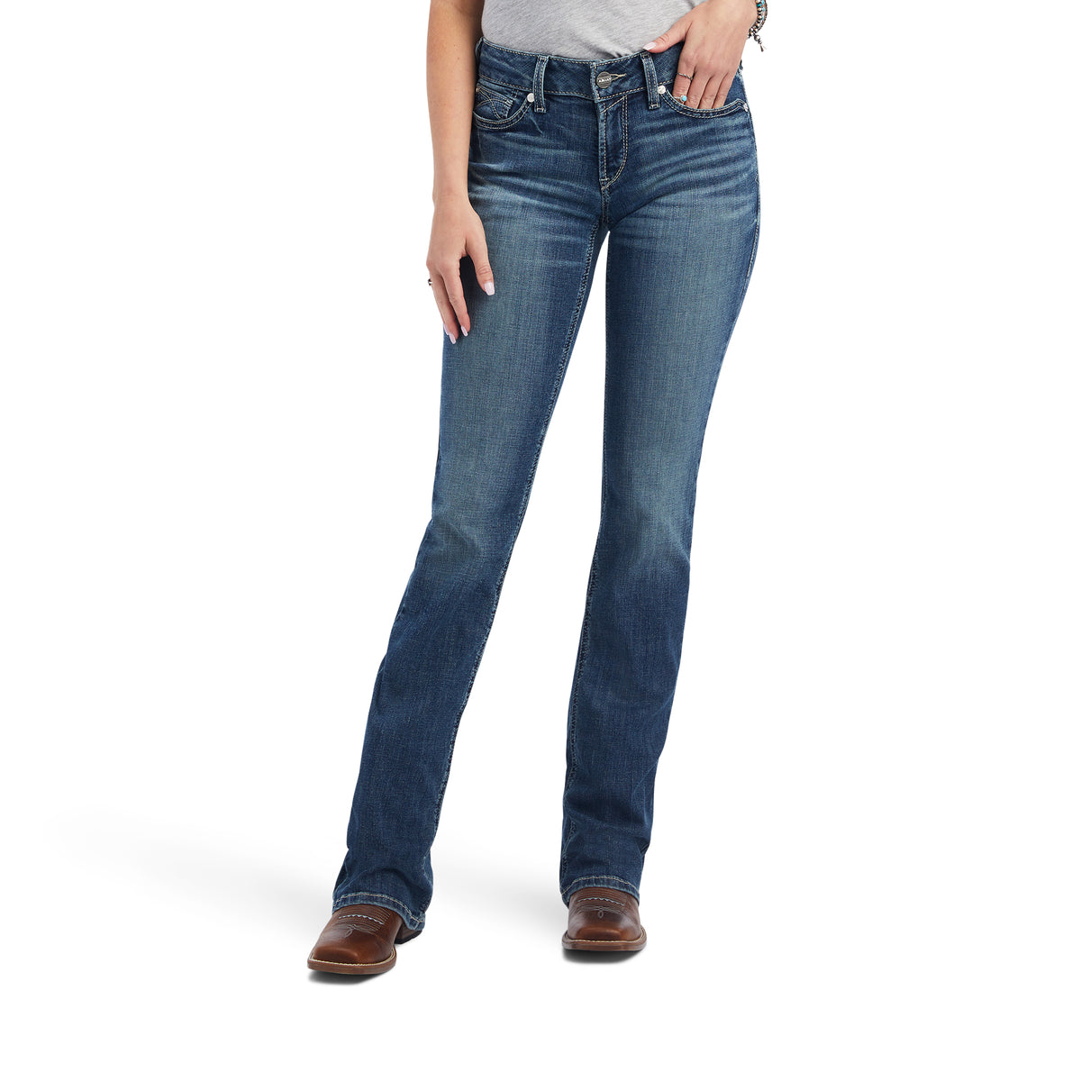 Ariat Womens Real Mid Rise Boot Cut jean - Maisie Torrance