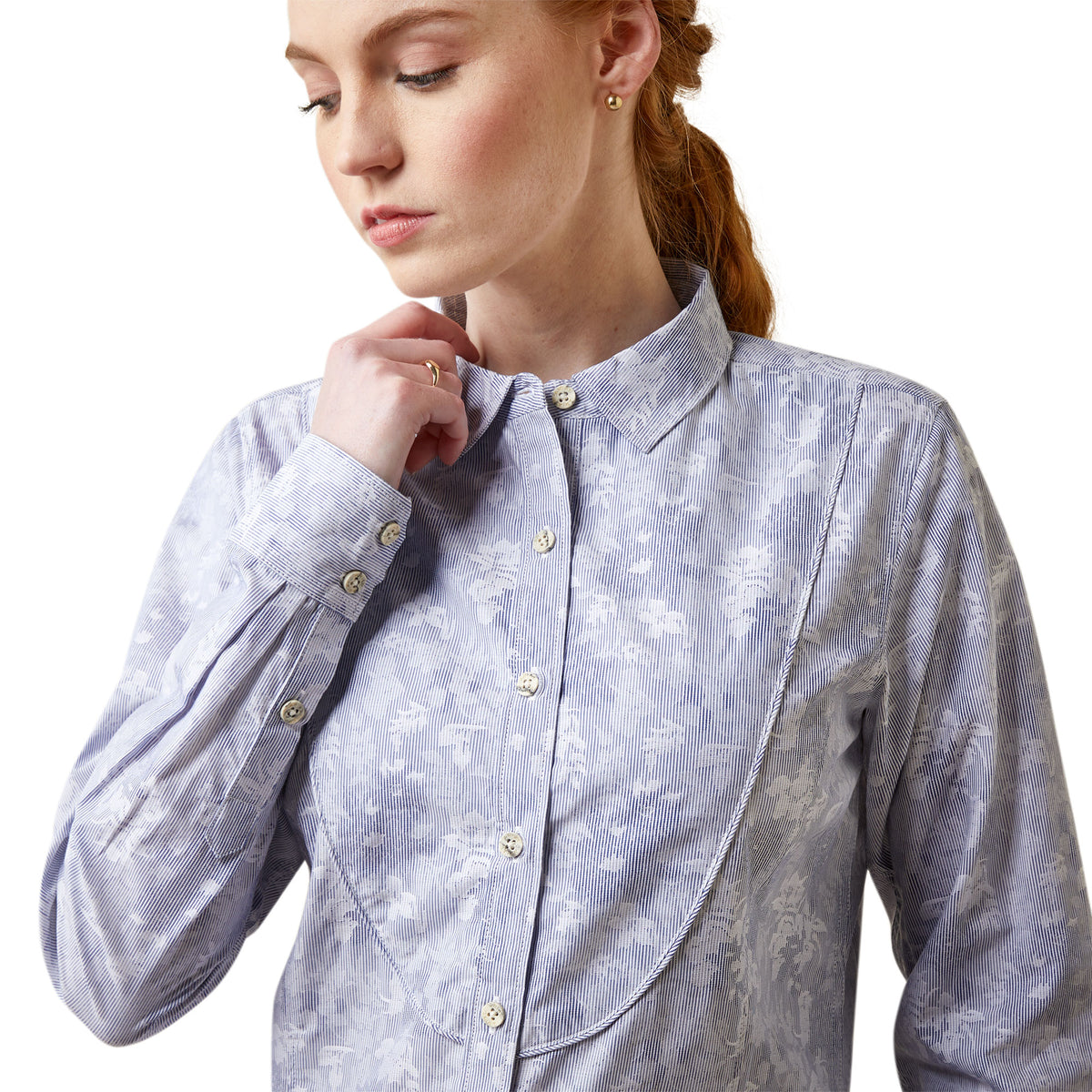 Ariat Womens Muir Blouse - Blue Jacquard