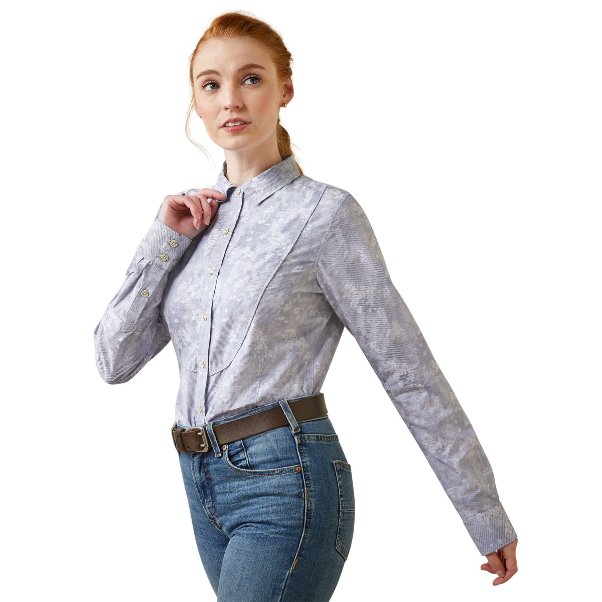 Ariat Womens Muir Blouse - Blue Jacquard