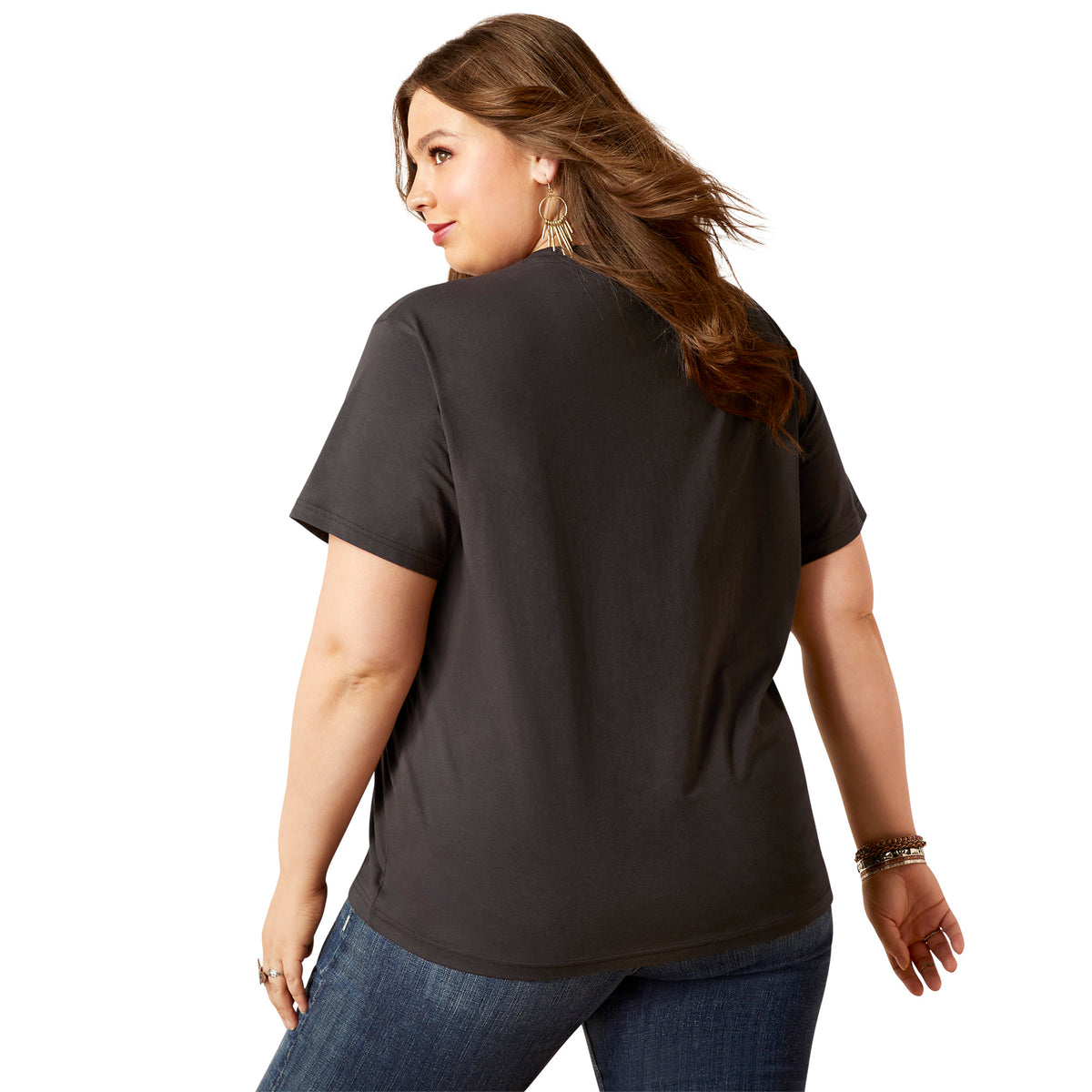 Ariat Womens Patina Steer Tee - Washed Black