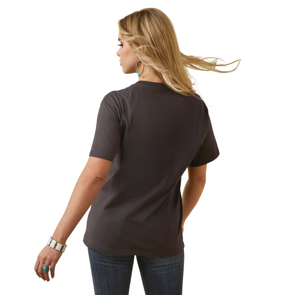 Ariat Womens Patina Steer Tee - Washed Black