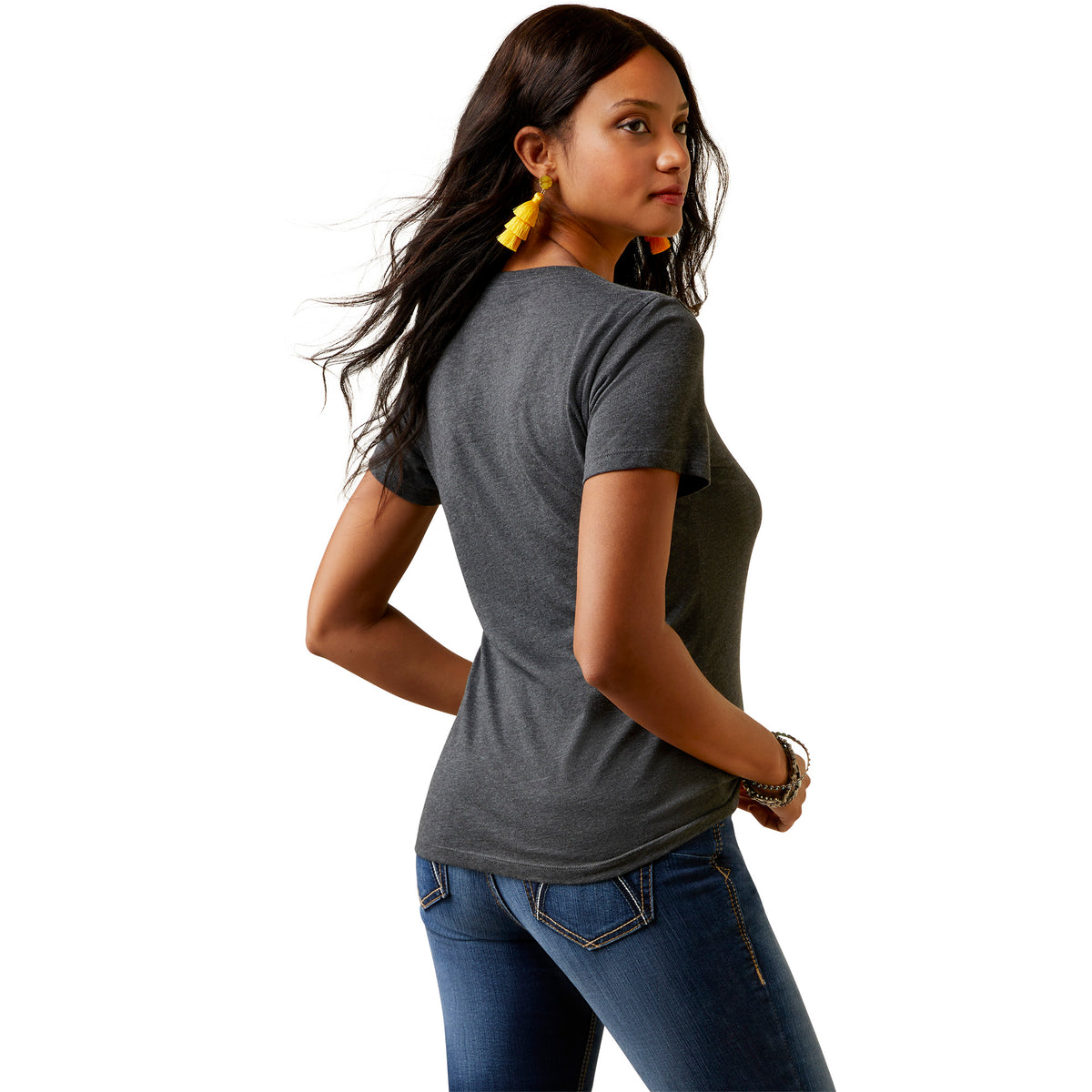 Ariat Womens Quilt Logo Tee - Charcoal Heather