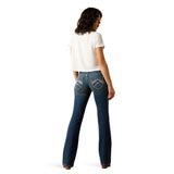 Ariat Womens Real Mid Rise Boot Cut Stretch Jean - Whipstitch Ocean